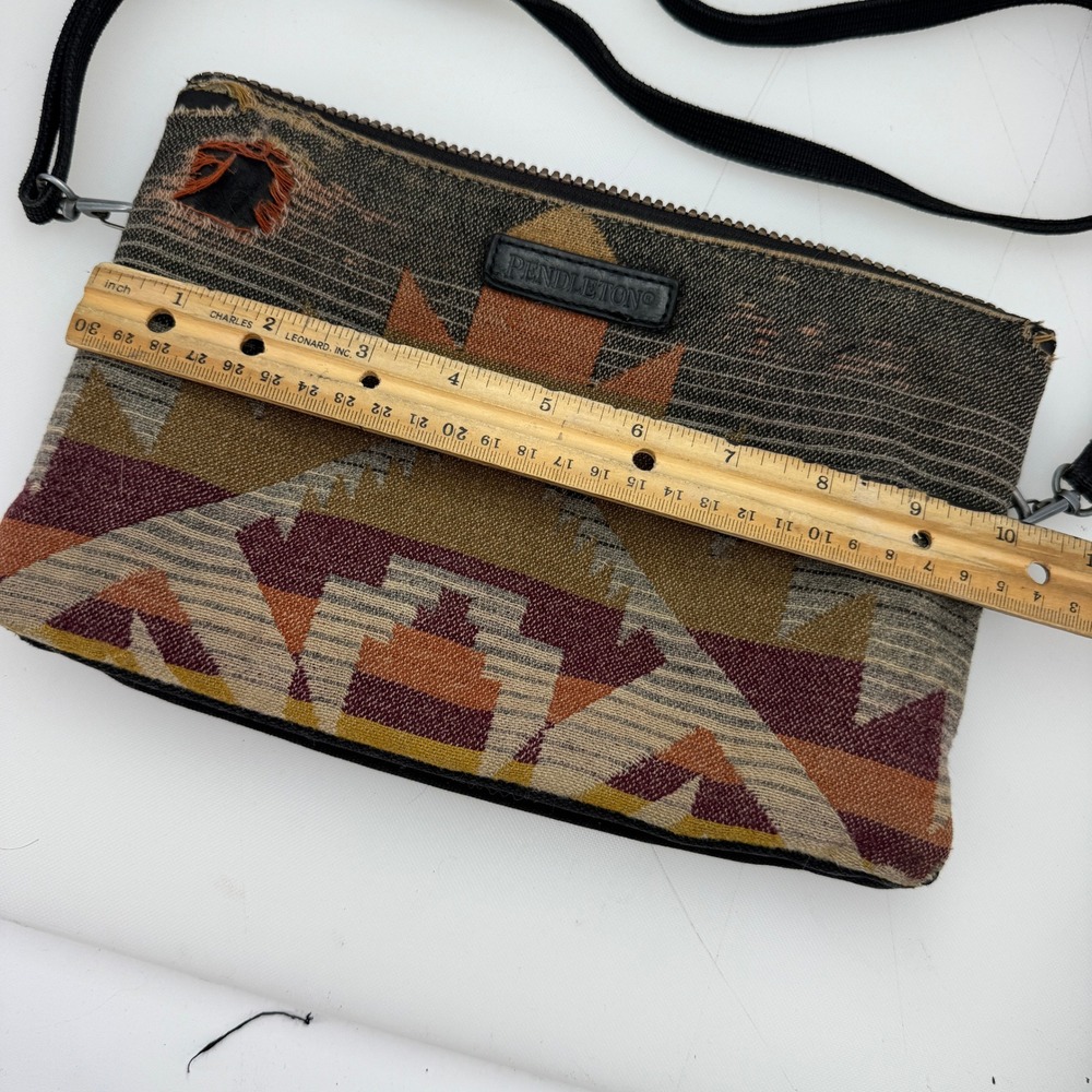 Pendleton Crossbody Bag Woman OS Multi Aztec Wool Rock Creek Western Purse - Picture 6 of 10